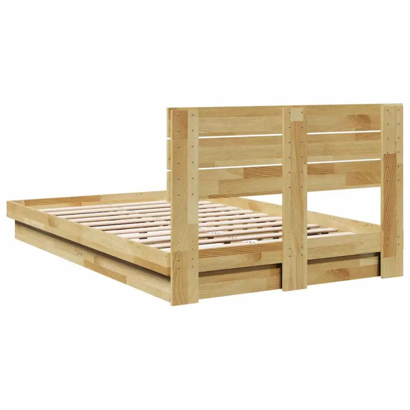 lovos rėmas su galvūgaliu be čiužinio 120x200 cm ąžuolo masyvo