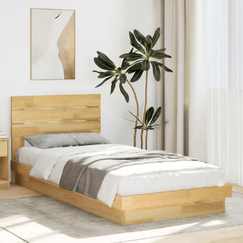 lovos rėmas su galvūgaliu be čiužinio 100x200 cm ąžuolo masyvo
