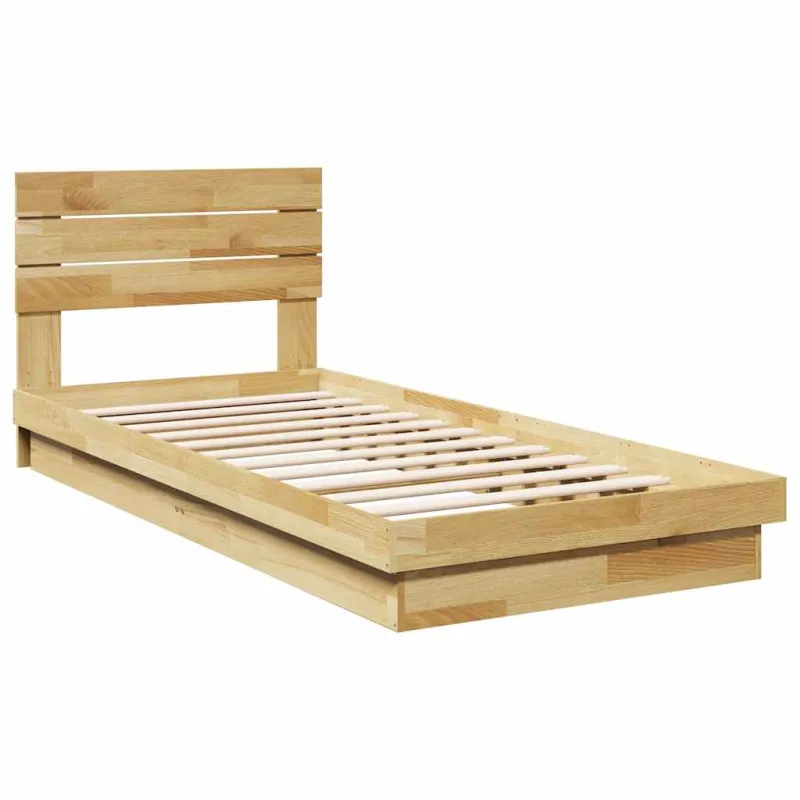 lovos rėmas su galvūgaliu be čiužinio 100x200 cm ąžuolo masyvo