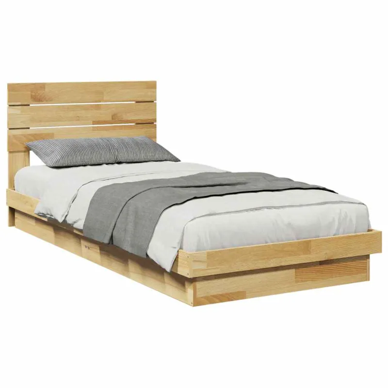 lovos rėmas su galvūgaliu be čiužinio 100x200 cm ąžuolo masyvo
