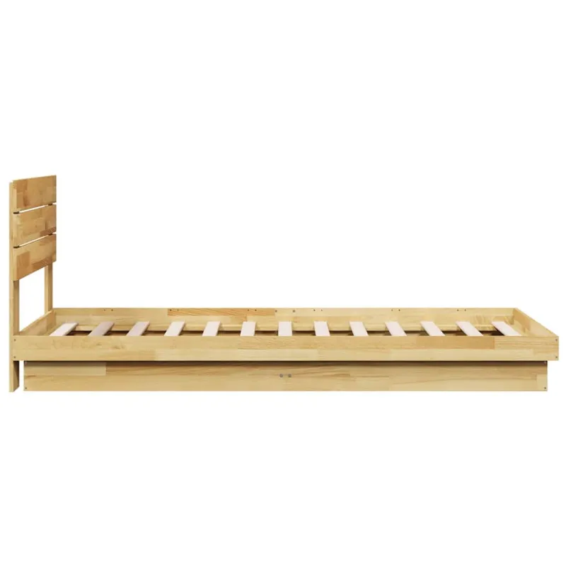 lovos rėmas su galvūgaliu be čiužinio 75x190 cm ąžuolo masyvo