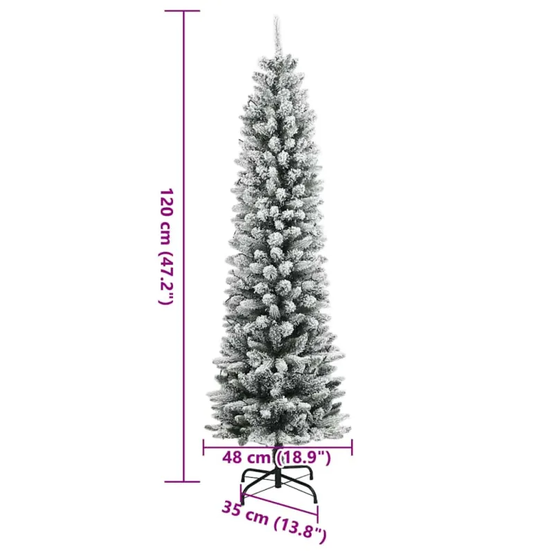 Dirbtinė Kalėdų eglutė su 150 LED lempučių ir sniegu, 120cm