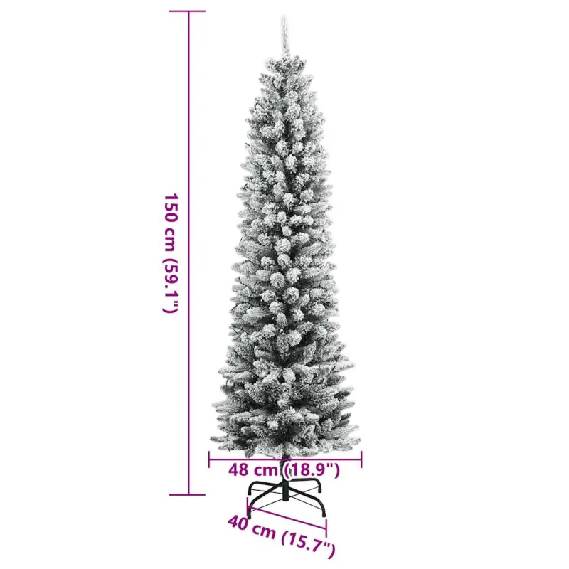 Dirbtinė Kalėdų eglutė su 150 LED lempučių ir sniegu, 150cm