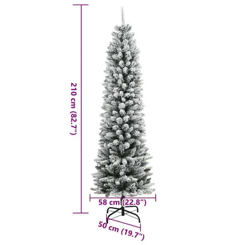 Dirbtinė Kalėdų eglutė su 300 LED lempučių ir sniegu, 210cm