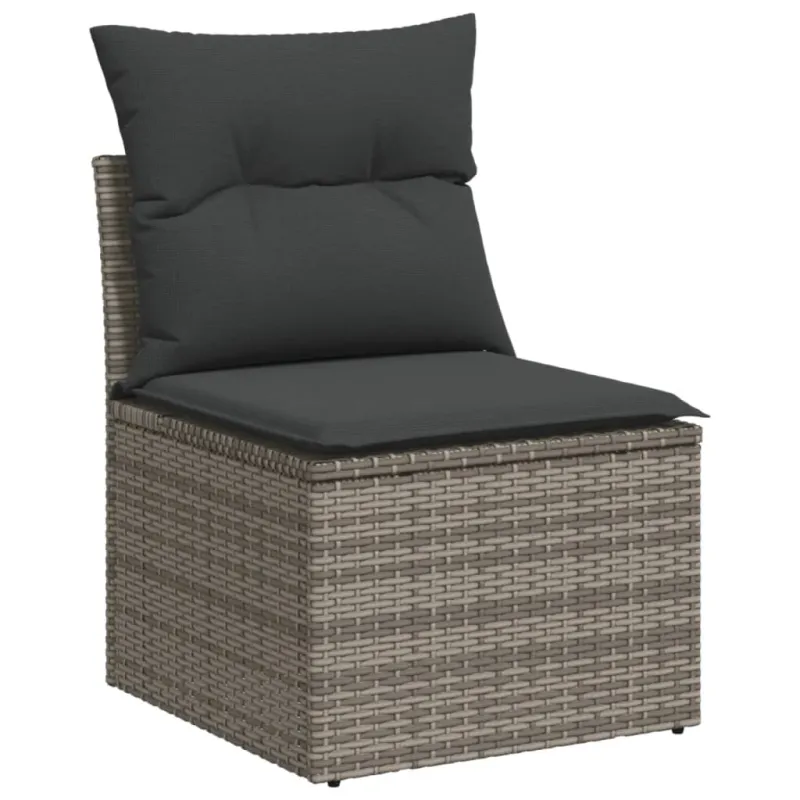 Sofoksen 3-os osia komplekti, harmaat, pehmusteet, polyrattana