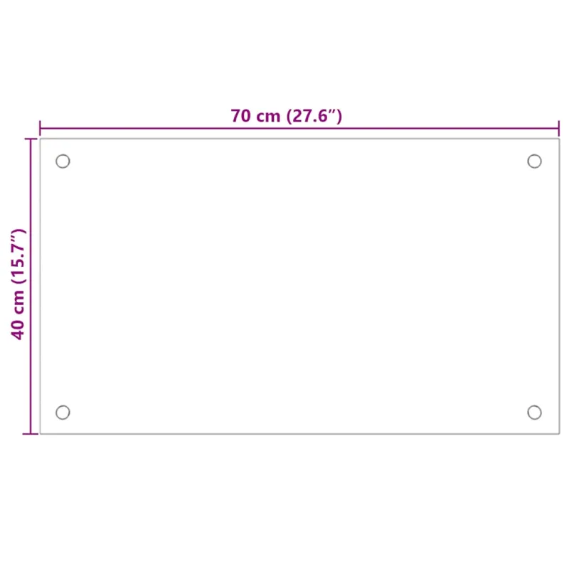 Virtuvės sienelės, 2vnt., baltos, 70x40cm, grūdintas stiklas