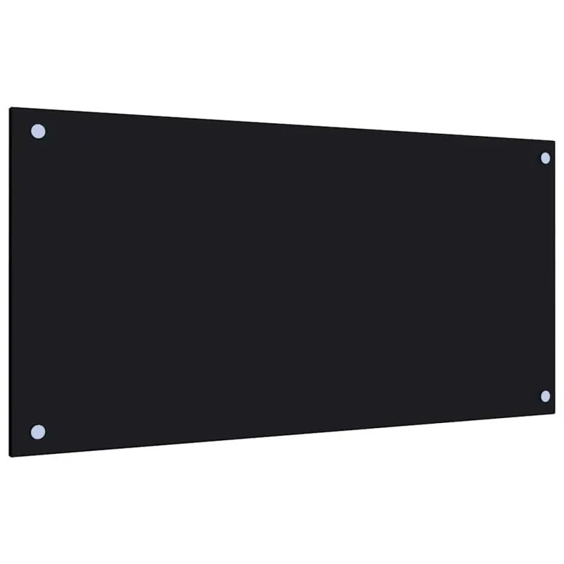 Virtuvės sienelės, 2vnt., juodos, 80x40cm, grūdintas stiklas