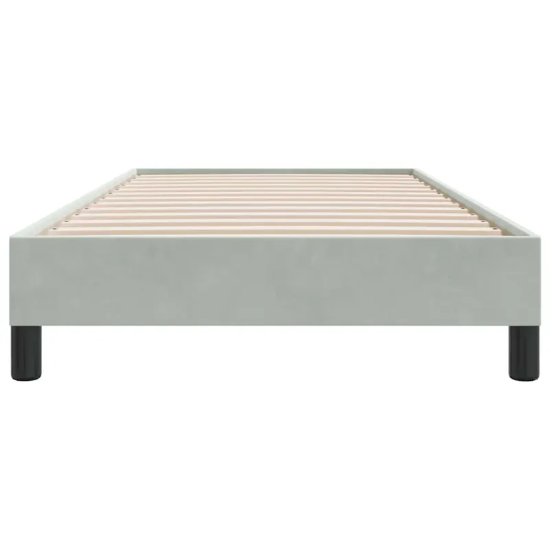 Box Spring Lova be čiužinio Šviesiai pilka 80x210 cm aksomas