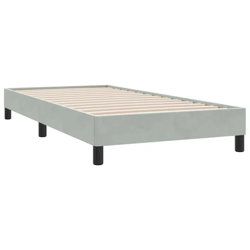 Box Spring Lova be čiužinio Šviesiai pilka 80x210 cm aksomas
