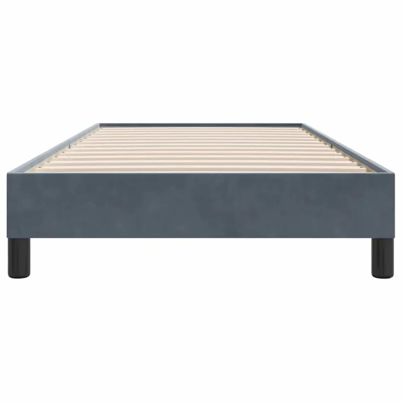 Box Spring Lova be čiužinio Tamsiai pilka 80x210 cm aksomas