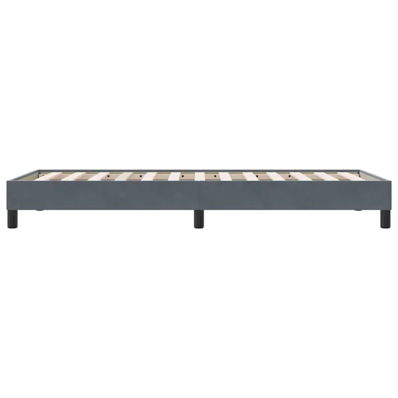 Box Spring Lova be čiužinio Tamsiai pilka 80x210 cm aksomas