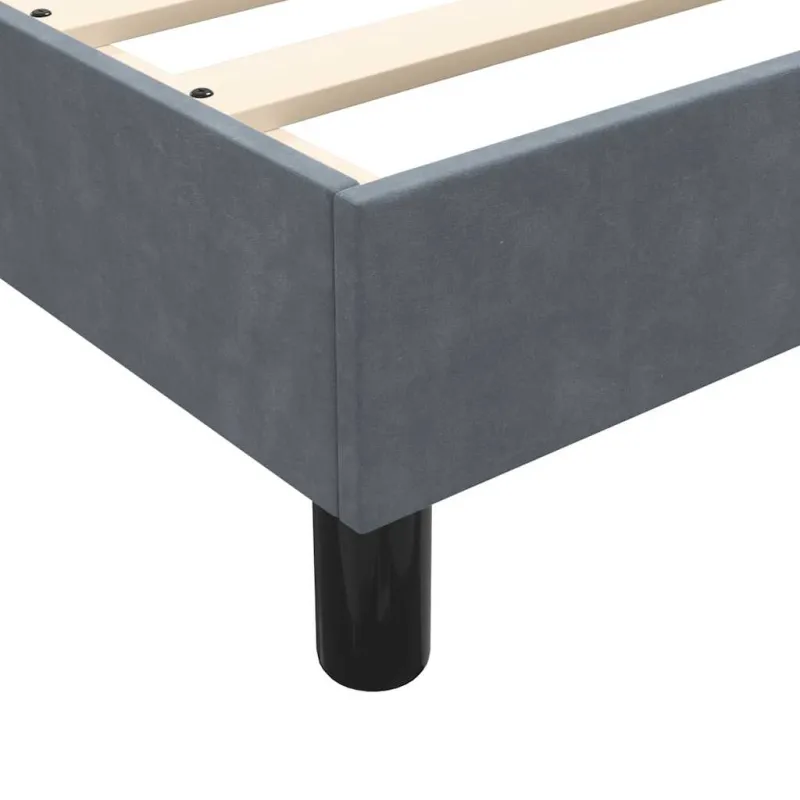 Box Spring Lova be čiužinio Tamsiai pilka 80x210 cm aksomas