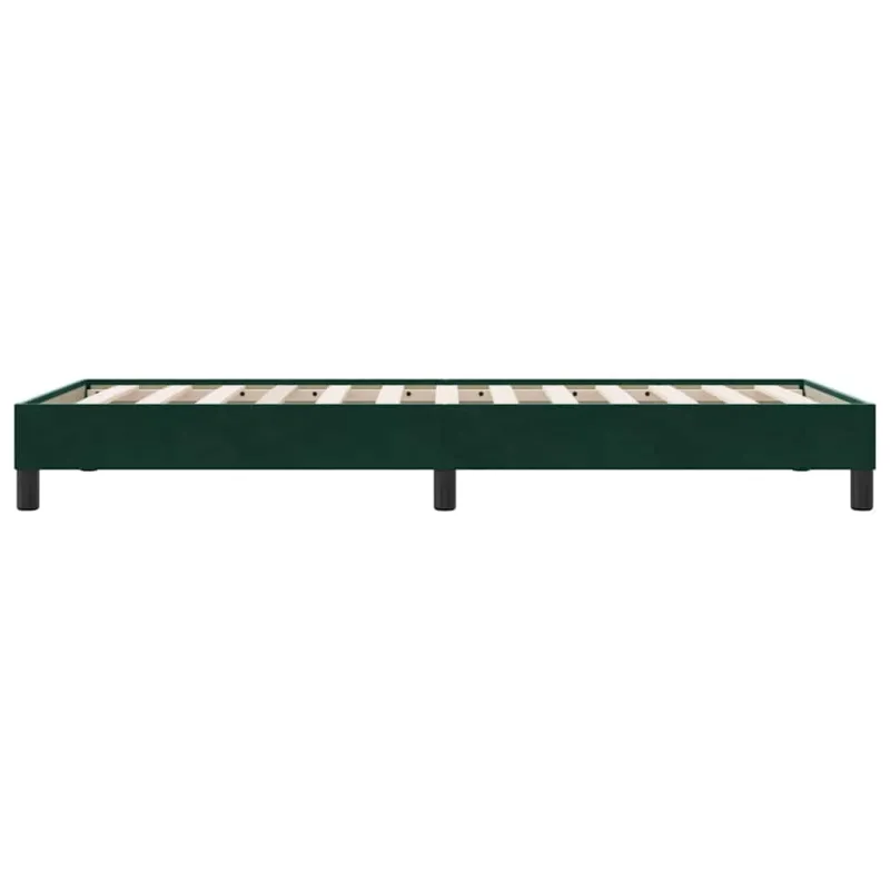 Box Spring Lova be čiužinio Tamsiai žalia 80x210 cm aksomas