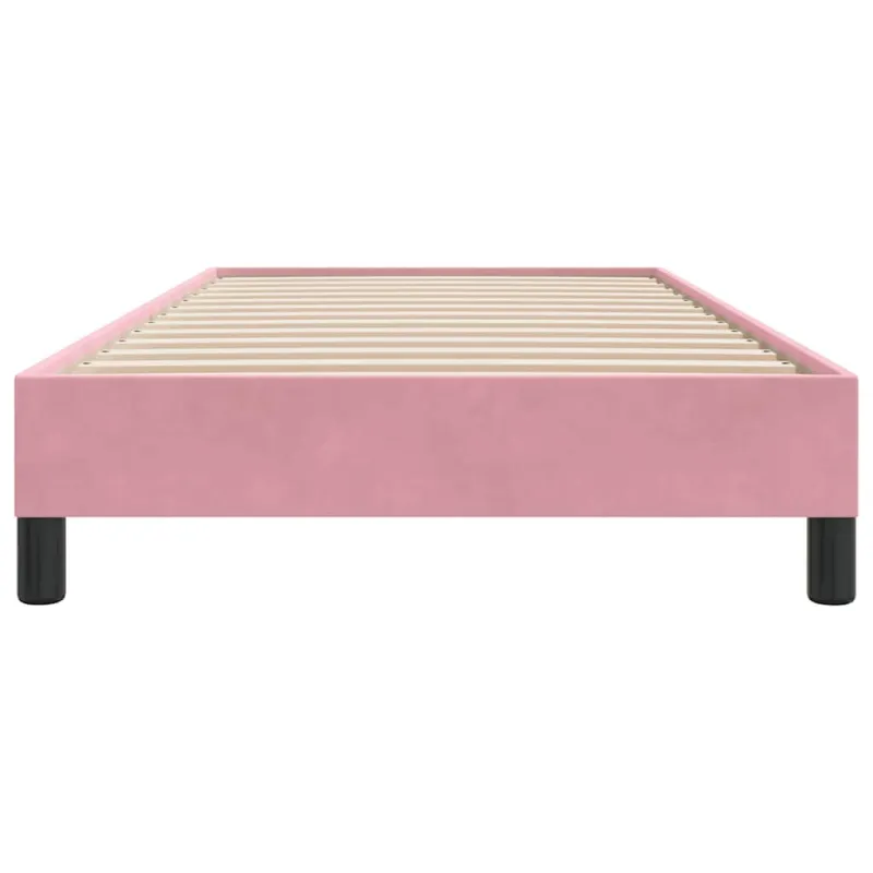 Box Spring Lova be čiužinio Rožinė 80x210 cm aksomas