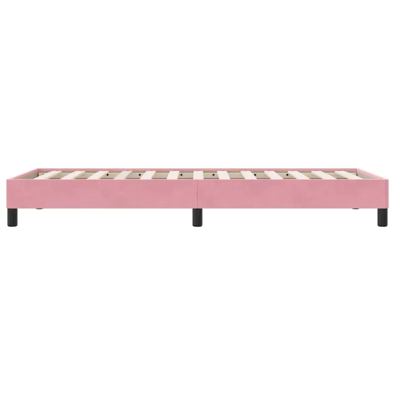 Box Spring Lova be čiužinio Rožinė 80x210 cm aksomas