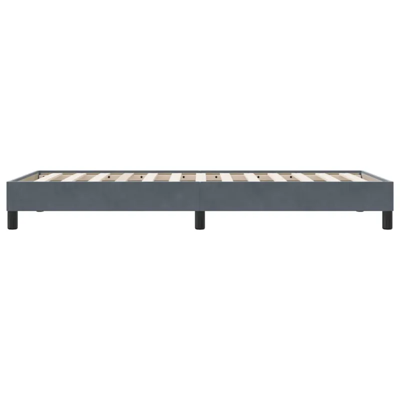 Box Spring Lova be čiužinio Tamsiai pilka 90x210 cm aksomas