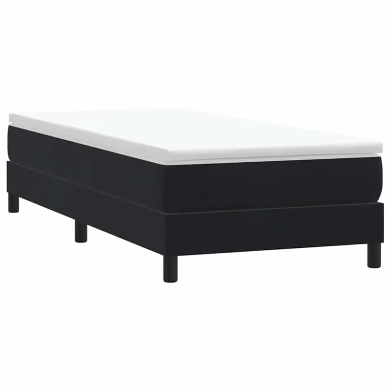 Box Spring Lova be čiužinio Juoda 90x210 cm aksomas
