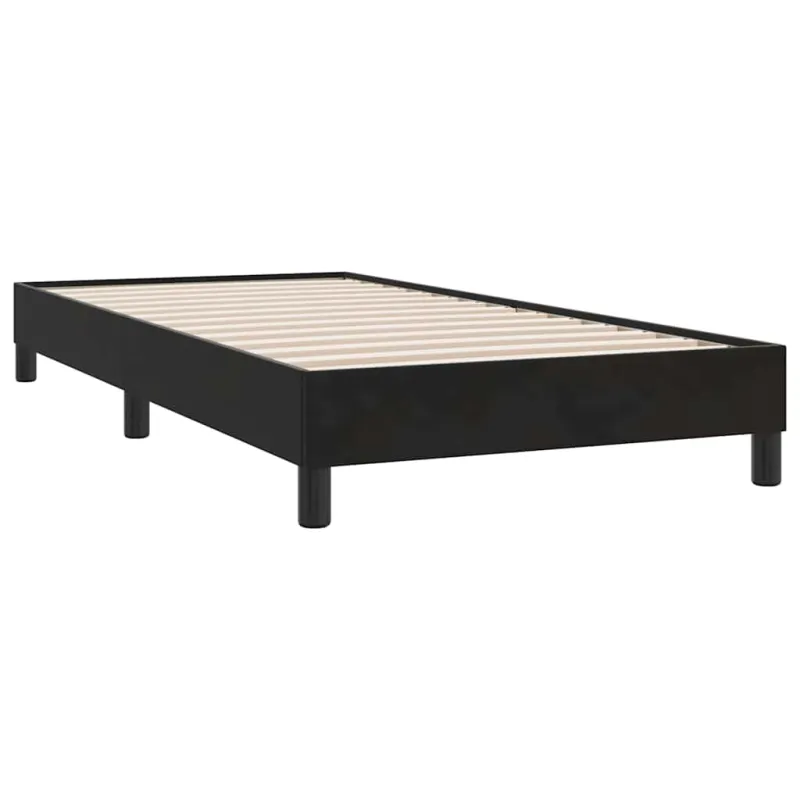 Box Spring Lova be čiužinio Juoda 90x210 cm aksomas