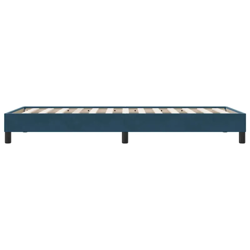 Box Spring Lova be čiužinio Tamsiai mėlyna 90x210 cm aksomas