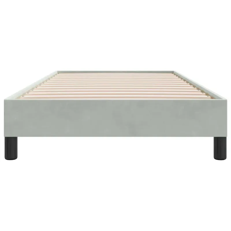 Box Spring Lova be čiužinio Šviesiai pilka 100x210 cm aksomas