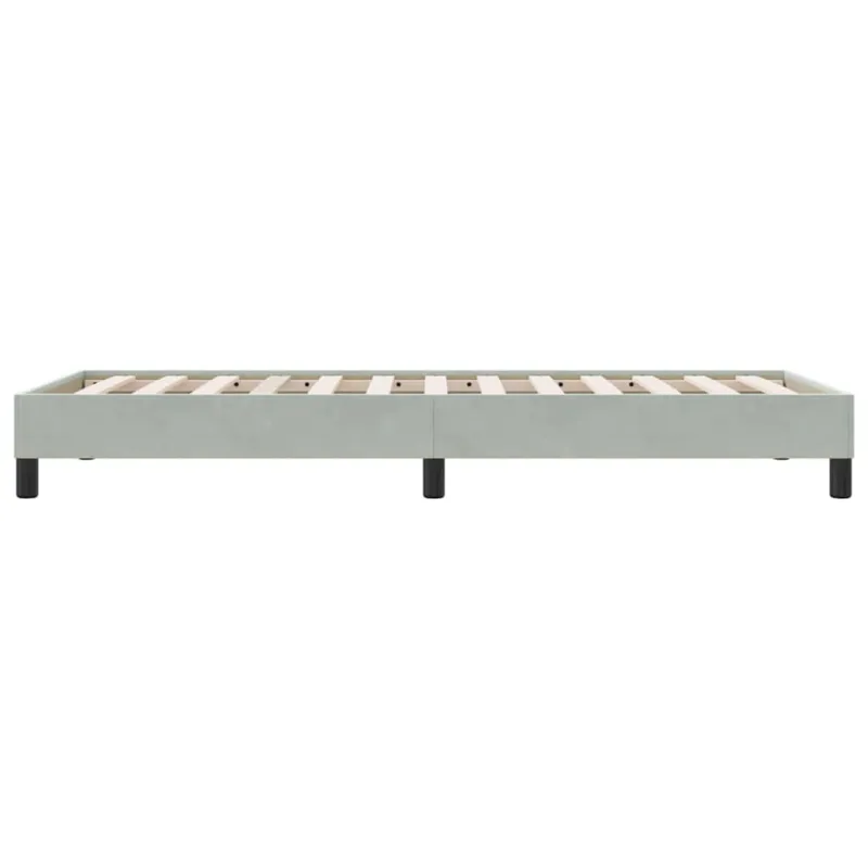 Box Spring Lova be čiužinio Šviesiai pilka 100x210 cm aksomas