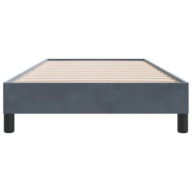 Box Spring Lova be čiužinio Tamsiai pilka 100x210 cm aksomas