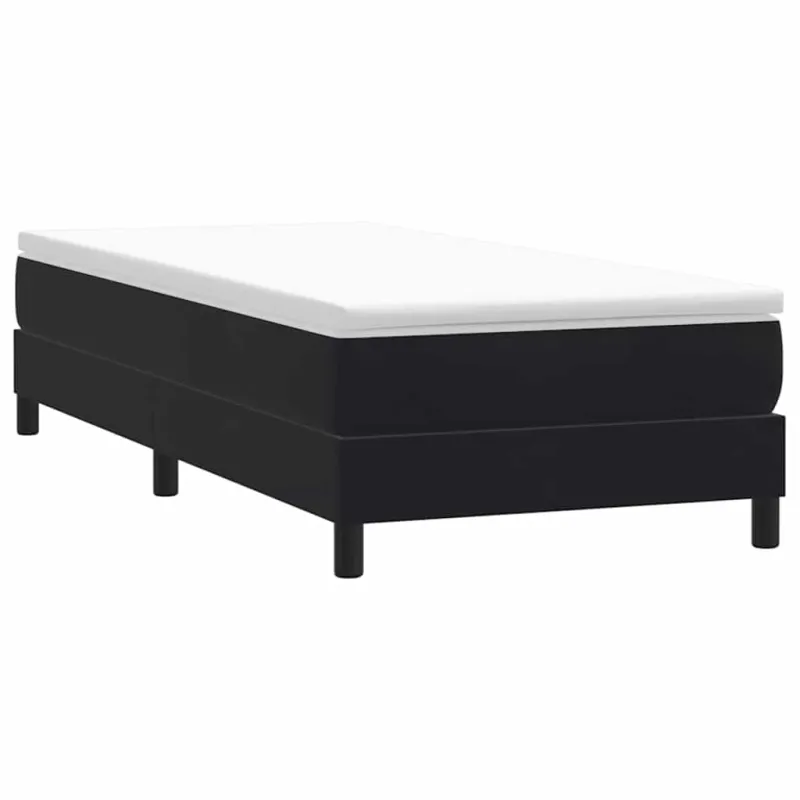 Box Spring Lova be čiužinio Juoda 100x210 cm aksomas