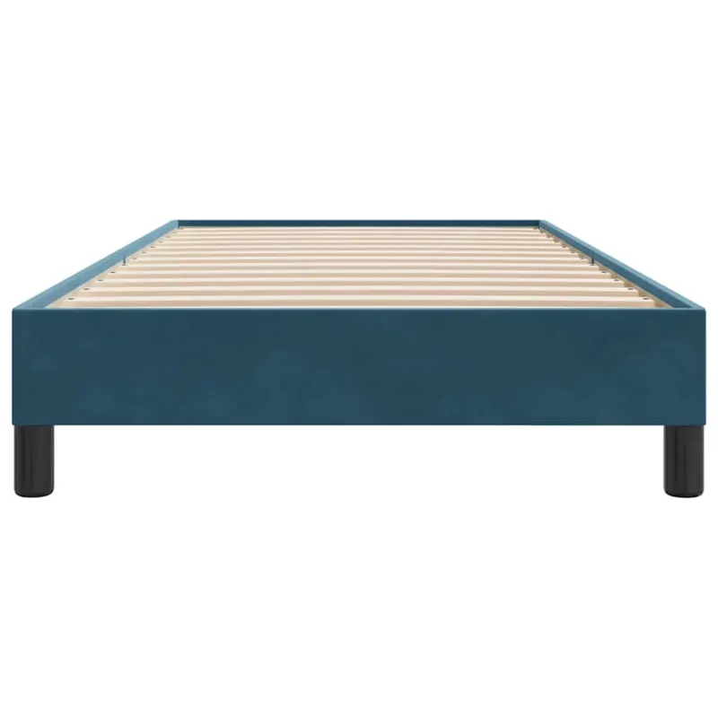 Box Spring Lova be čiužinio Tamsiai mėlyna 100x210 cm aksomas