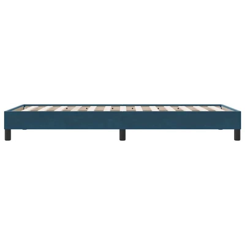 Box Spring Lova be čiužinio Tamsiai mėlyna 100x210 cm aksomas