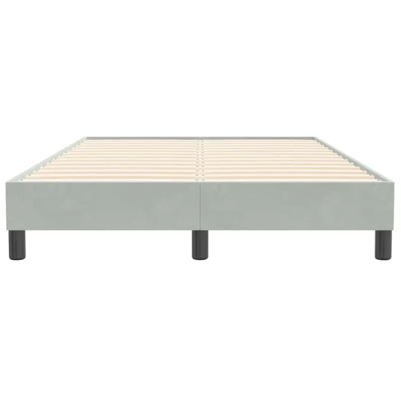 Box Spring Lova be čiužinio Šviesiai pilka 120x210 cm aksomas