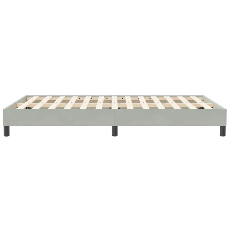 Box Spring Lova be čiužinio Šviesiai pilka 120x210 cm aksomas