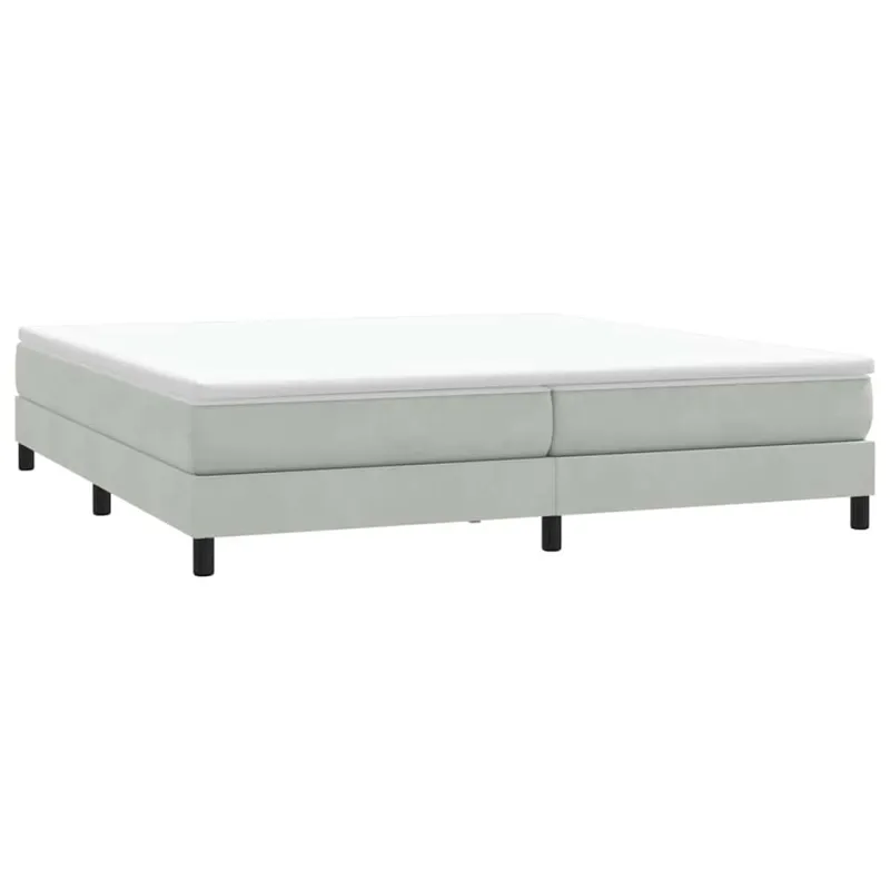 Box Spring Lova be čiužinio Šviesiai pilka 200x210 cm aksomas