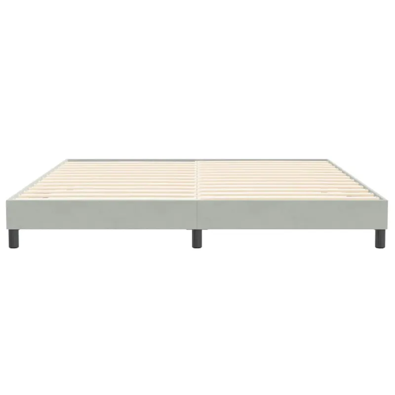 Box Spring Lova be čiužinio Šviesiai pilka 200x210 cm aksomas