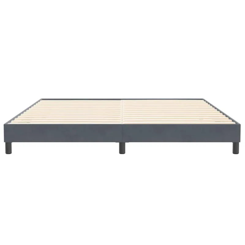 Box Spring Lova be čiužinio Tamsiai pilka 200x210 cm aksomas