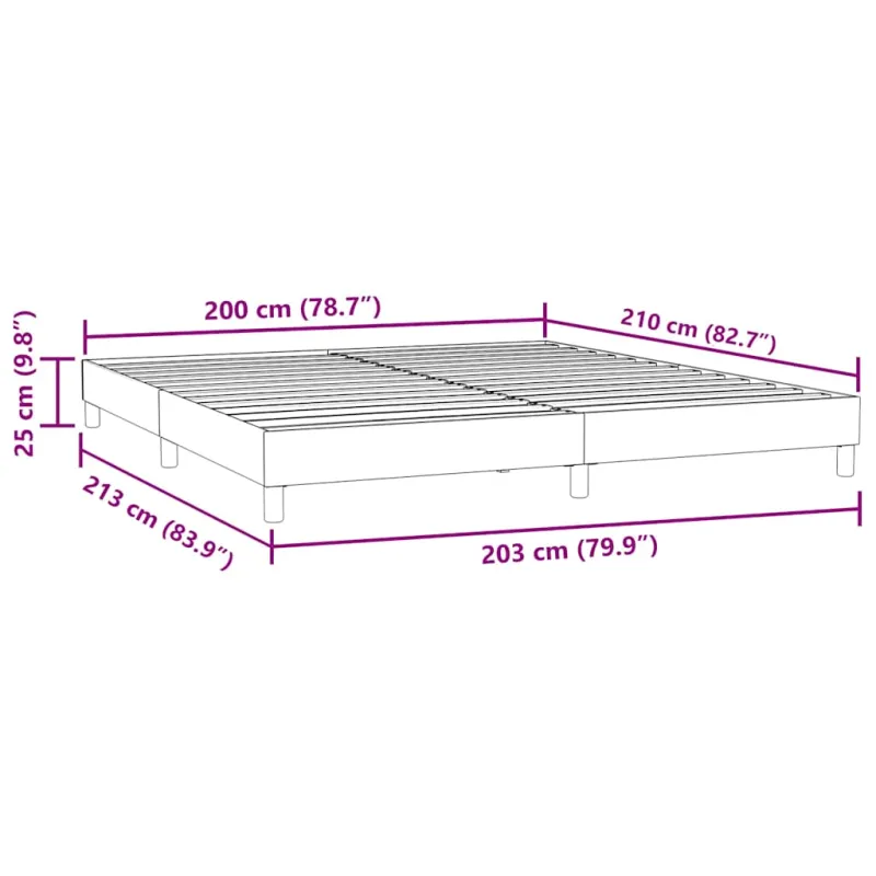 Box Spring Lova be čiužinio Tamsiai žalia 200x210 cm aksomas