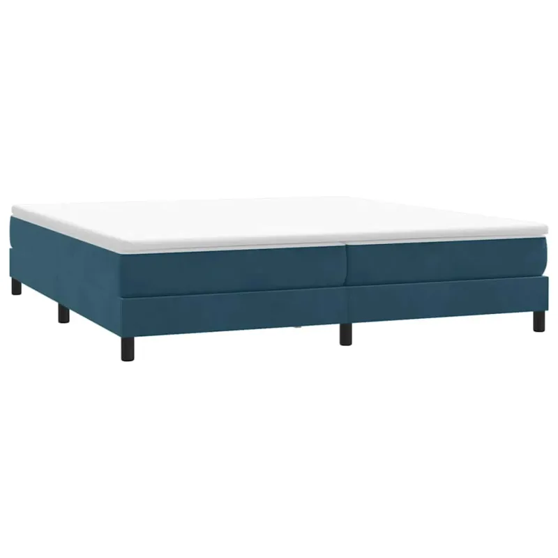 Box Spring Lova be čiužinio Tamsiai mėlyna 200x210 cm aksomas