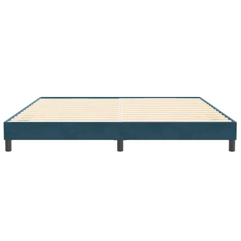 Box Spring Lova be čiužinio Tamsiai mėlyna 200x210 cm aksomas