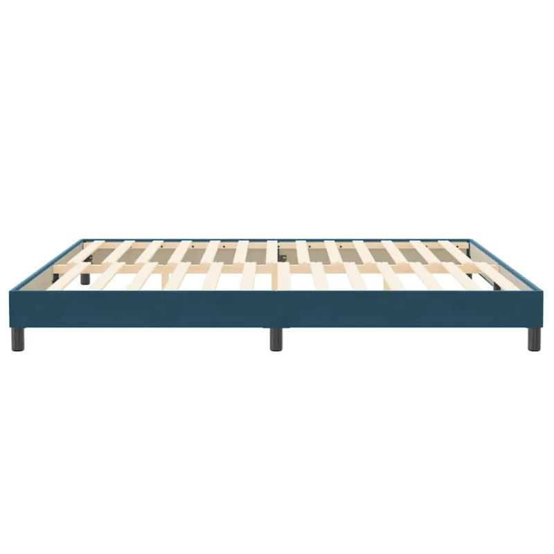 Box Spring Lova be čiužinio Tamsiai mėlyna 200x210 cm aksomas