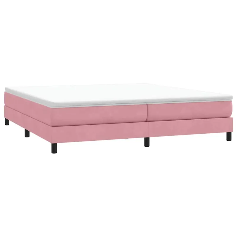 Box Spring Lova be čiužinio Rožinė 200x210 cm aksomas