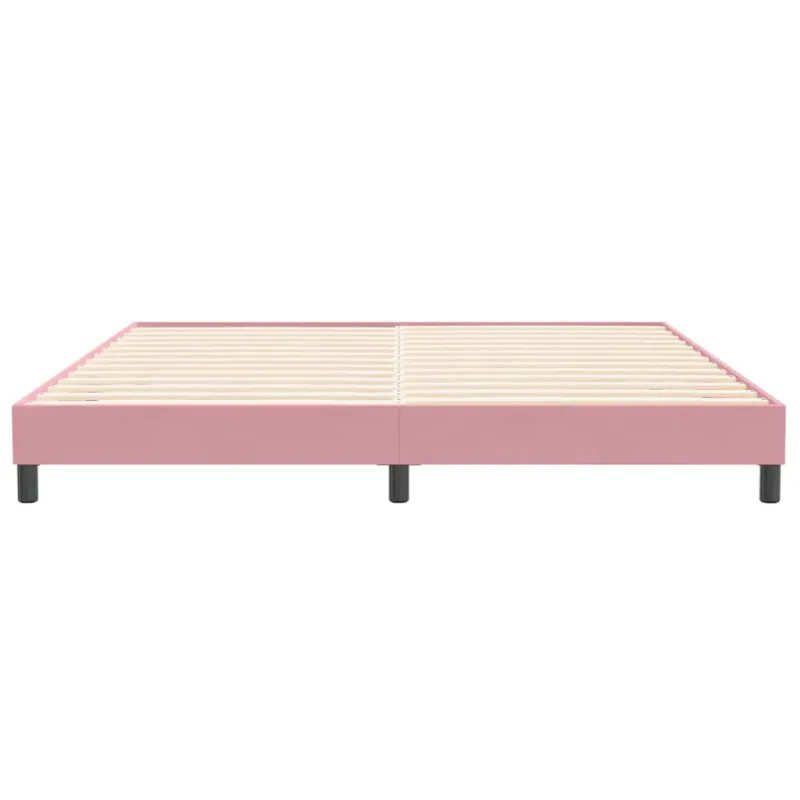 Box Spring Lova be čiužinio Rožinė 200x210 cm aksomas