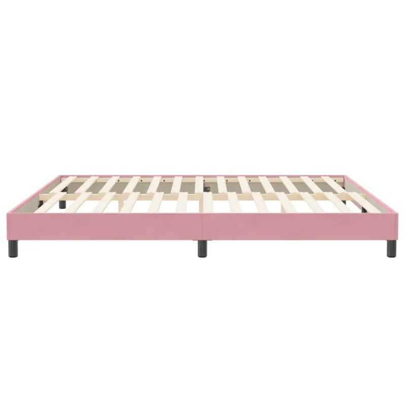 Box Spring Lova be čiužinio Rožinė 200x210 cm aksomas