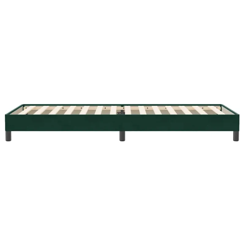 Lova su spyruoklėmis be čiužiniu, žalia, 90x220 cm, aksomas