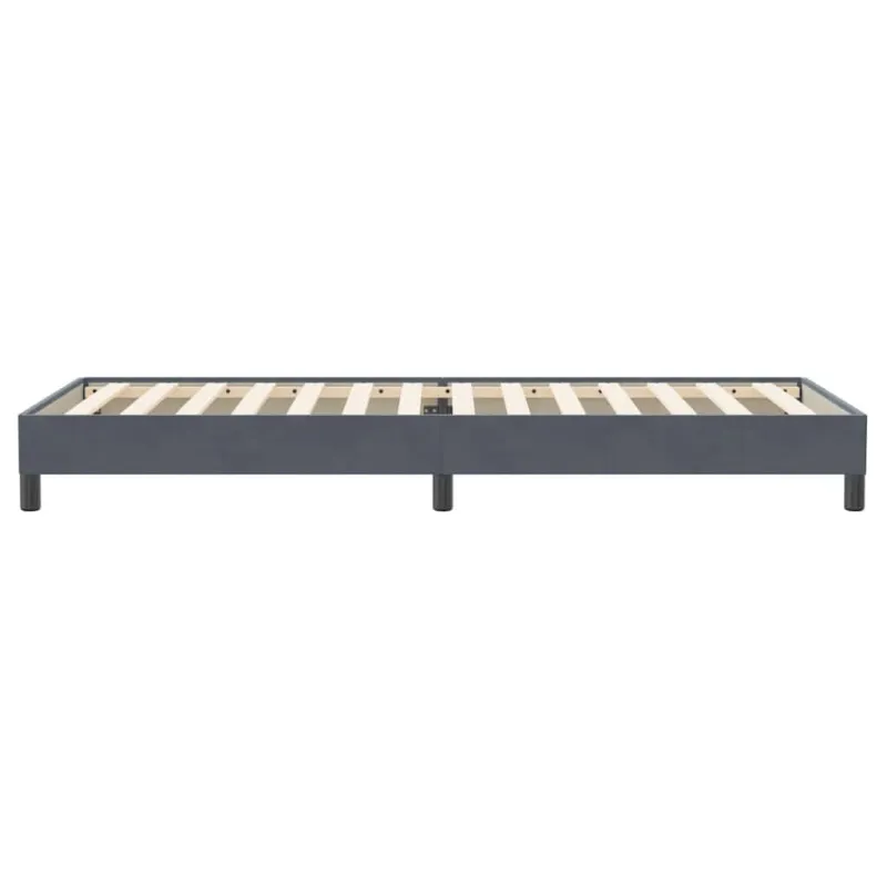 Box Spring Lova be čiužinio Tamsiai pilka 100x220 cm aksomas