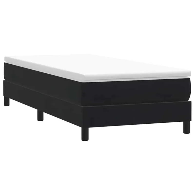 Box Spring Lova be čiužinio Juoda 100x220 cm aksomas