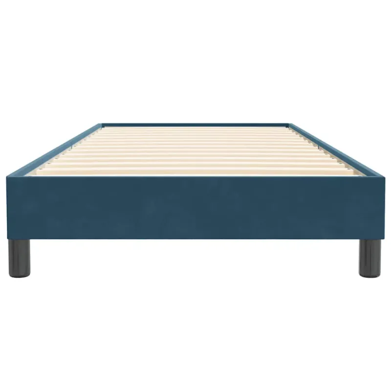 Box Spring Lova be čiužinio Tamsiai mėlyna 100x220 cm aksomas