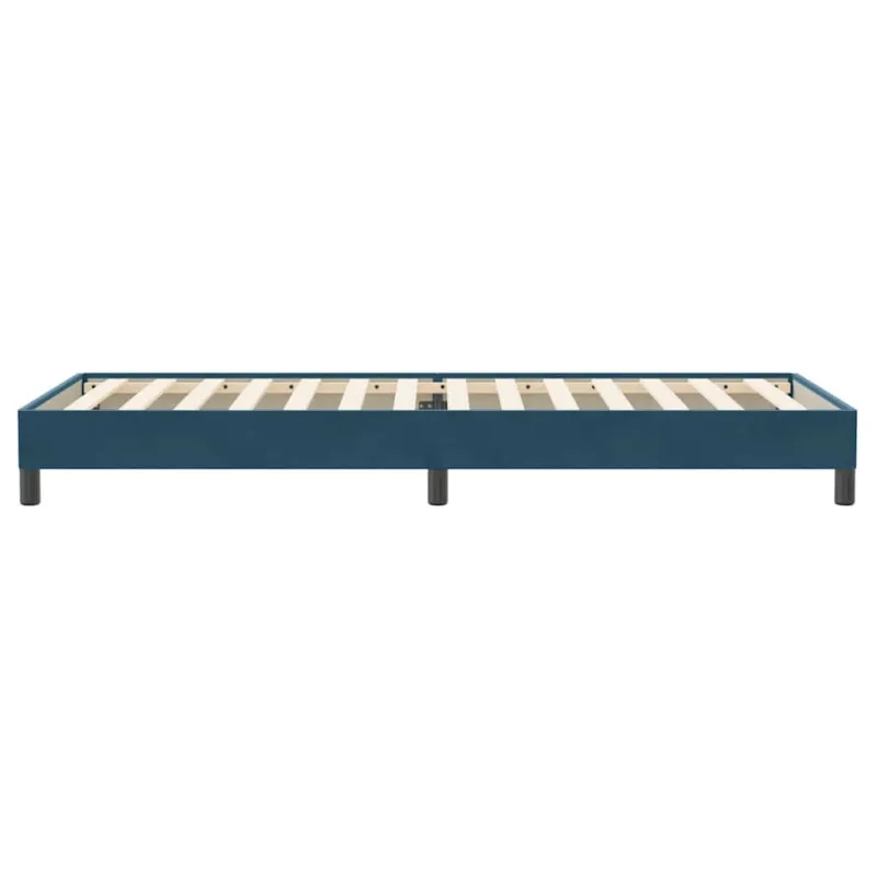 Box Spring Lova be čiužinio Tamsiai mėlyna 100x220 cm aksomas
