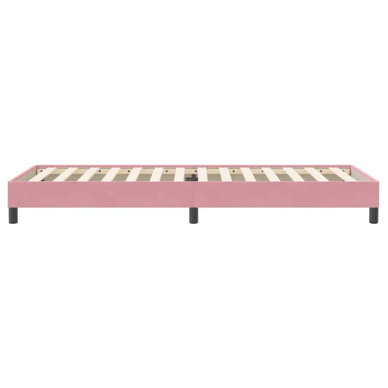 Box Spring Lova be čiužinio Rožinė 100x220 cm aksomas
