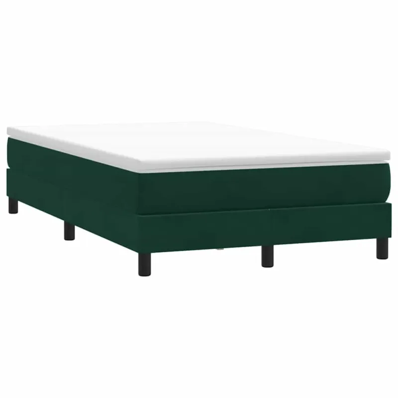 Box Spring Lova be čiužinio Tamsiai žalia 120x220 cm aksomas