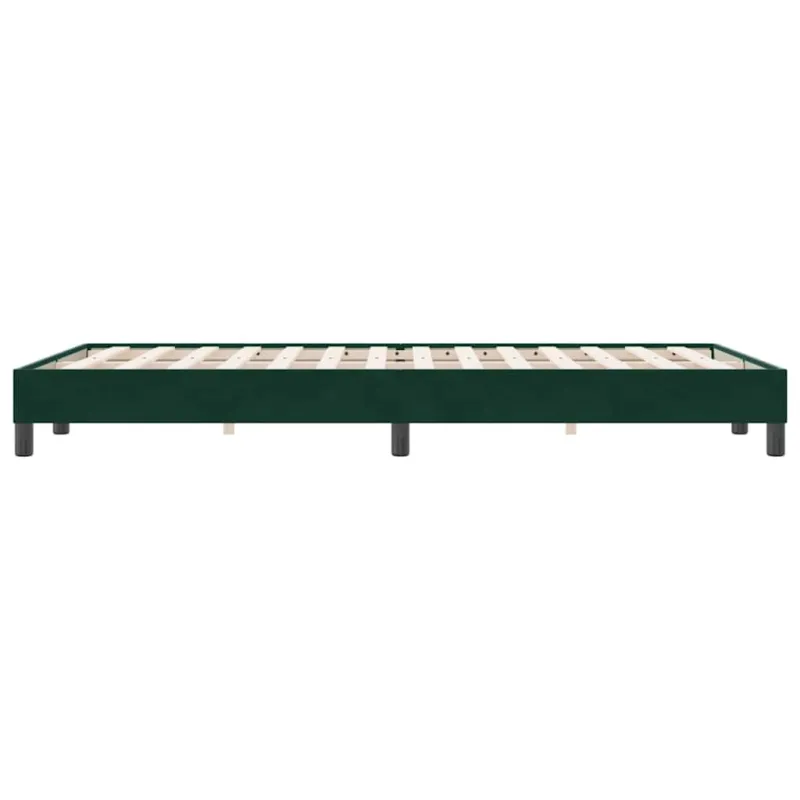 Box Spring Lova be čiužinio Tamsiai žalia 120x220 cm aksomas