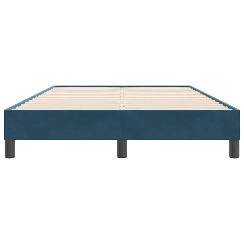 Box Spring Lova be čiužinio Tamsiai mėlyna 120x220 cm aksomas